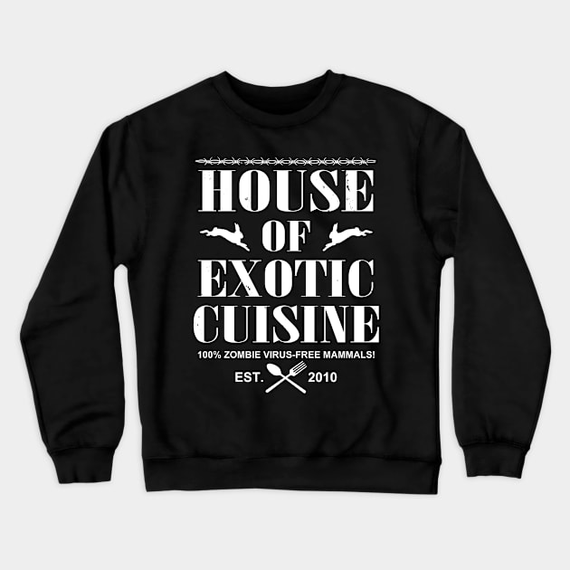 Fictional Funny Exotic Cuisine Retro Poster For Zombie Lovers Crewneck Sweatshirt by BoggsNicolas